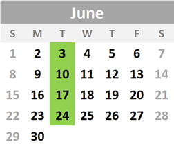 2025 Season Calendar June